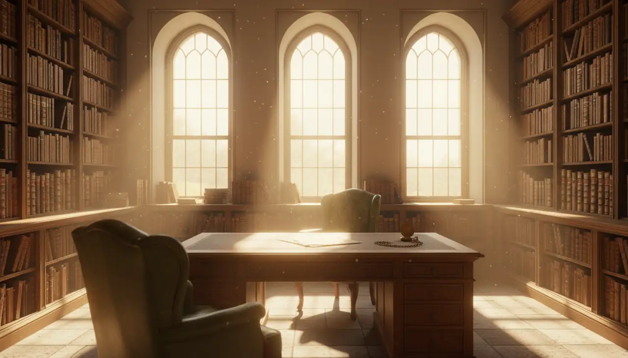 Sunlit library preserving treasured stories and memories